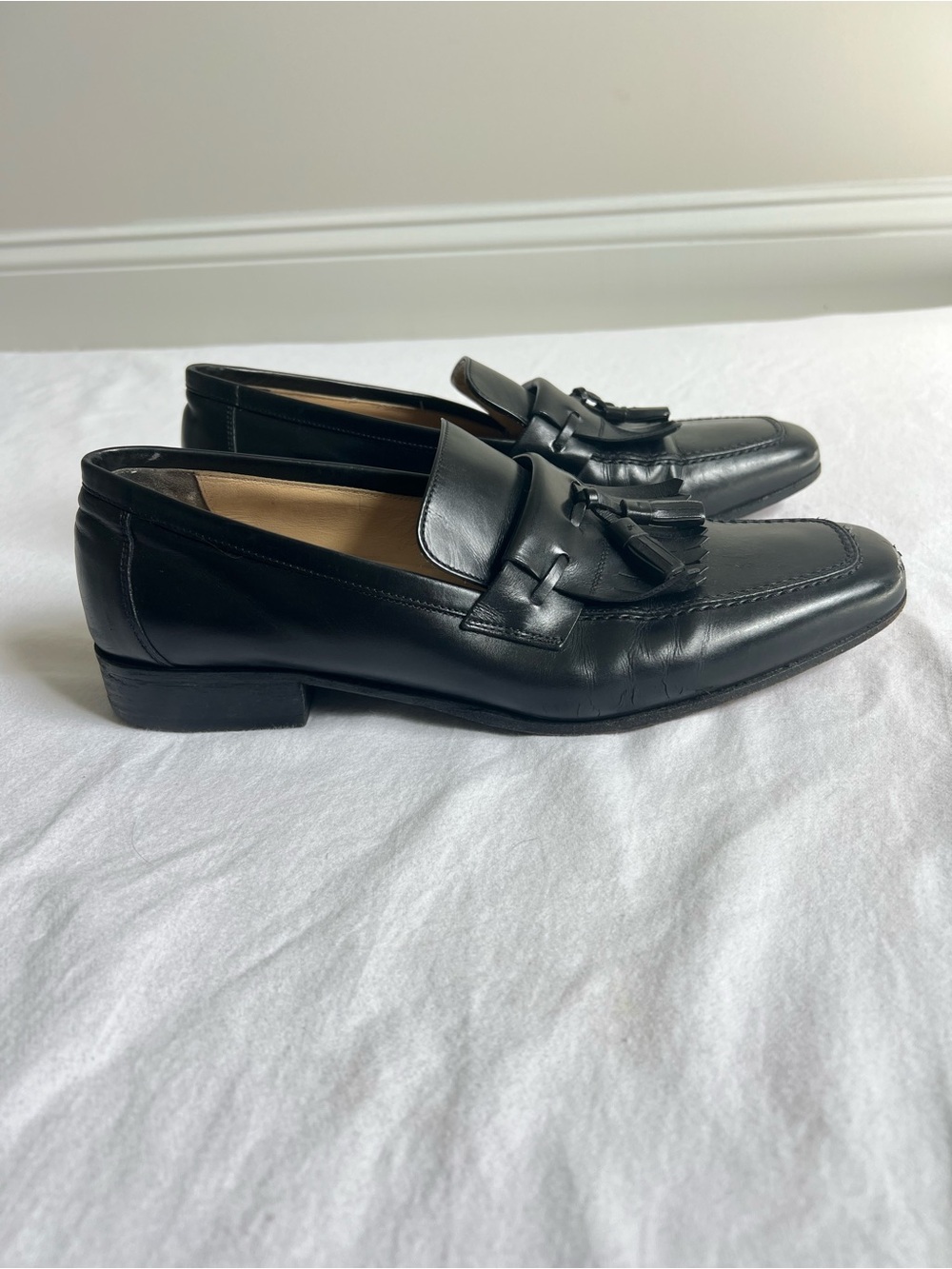 Salvatore Ferragamo Black Leather Tassel Kiltie Loafers - Picture 3 of 7